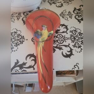 Noritake Art Deco Parrot Wall Pocket Vase, Hand Painted